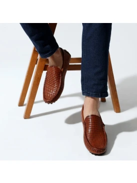 Kahverengi Deri Loafer Erkek Ayakkabısı